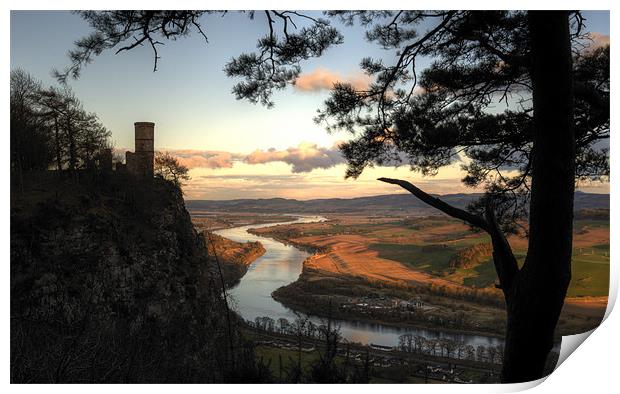 Kinnoull Hill, Perth - sunset Print by Ian Potter
