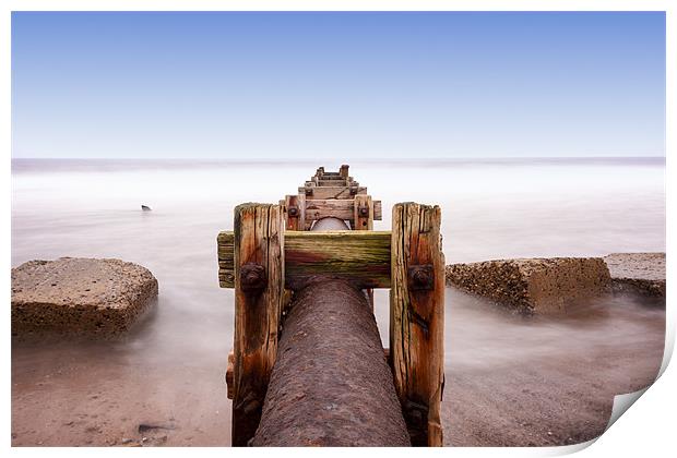 Old Pipe at Blyth Print by Tom Hibberd