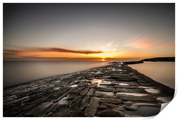  Sunrise over Cullercoats Print by Tom Hibberd