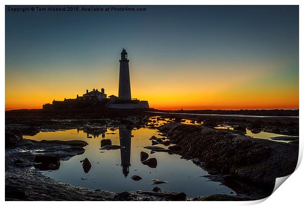  Never sleeping St Mary's Lighthouse Print by Tom Hibberd
