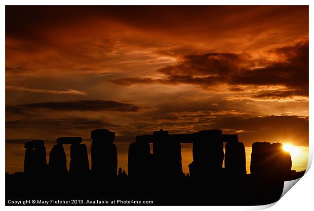 Evening at Stonehenge Print by Mary Fletcher