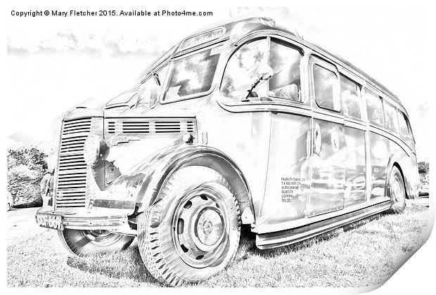 Old Fashioned Bus Print by Mary Fletcher