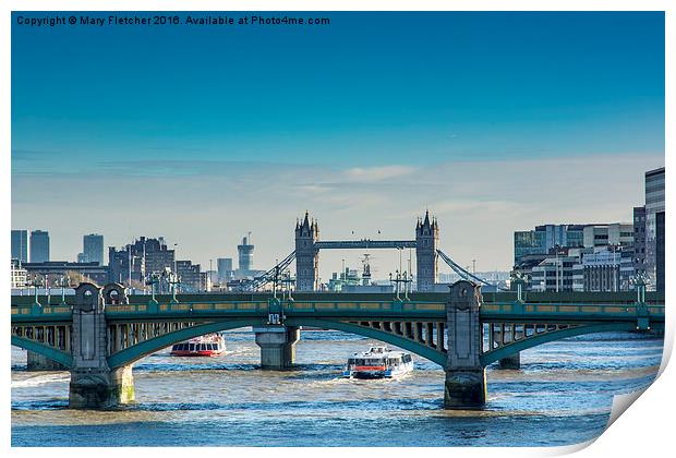  Bridges of London Print by Mary Fletcher