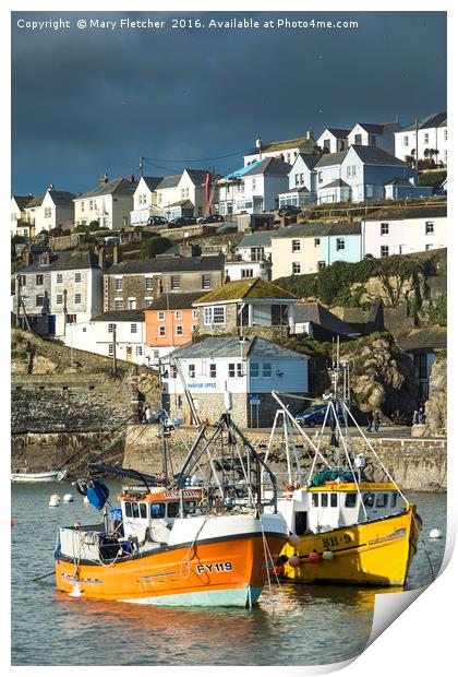 Mevagissey Harbour, Cornwall Print by Mary Fletcher