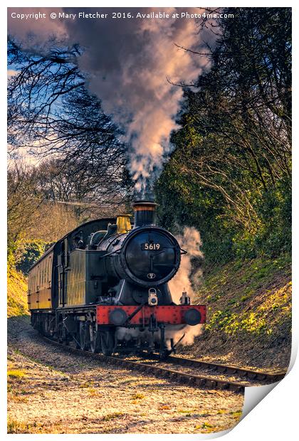 Steam Train 5619 Print by Mary Fletcher
