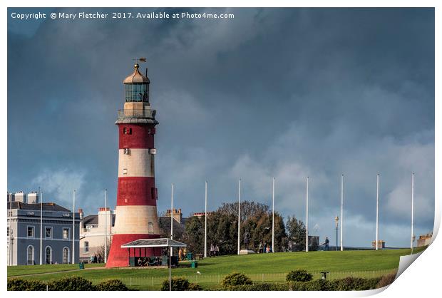Smeatons Tower, Plymouth Hoe Print by Mary Fletcher