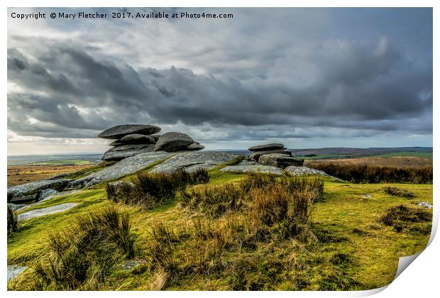 Flat Stones on Bodmin Print by Mary Fletcher