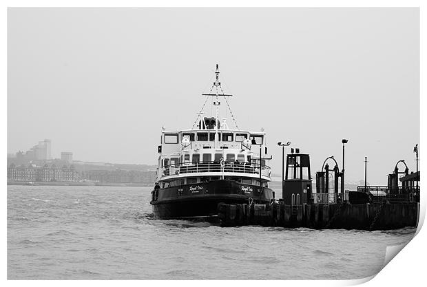 Ferry Across The Mersey Print by James  Hare