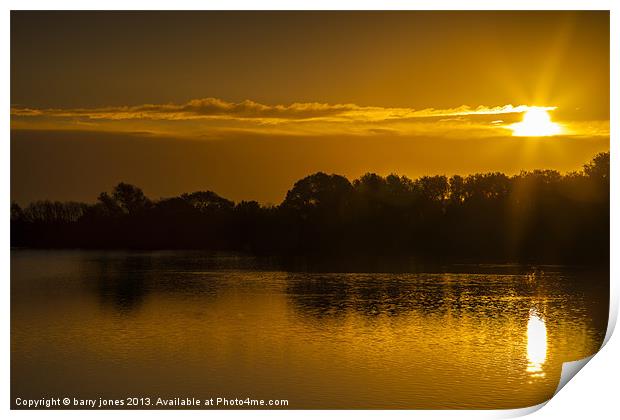 Abberton Reservoir, Sunrise Print by barry jones