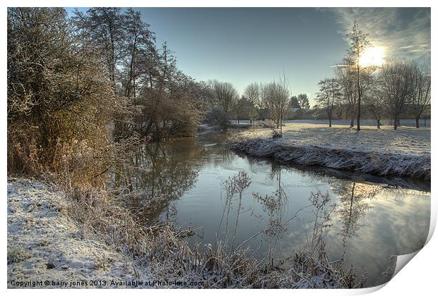 Winter at the river colne. Print by barry jones