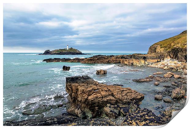  godrevy lighthouse Print by Kelvin Rumsby