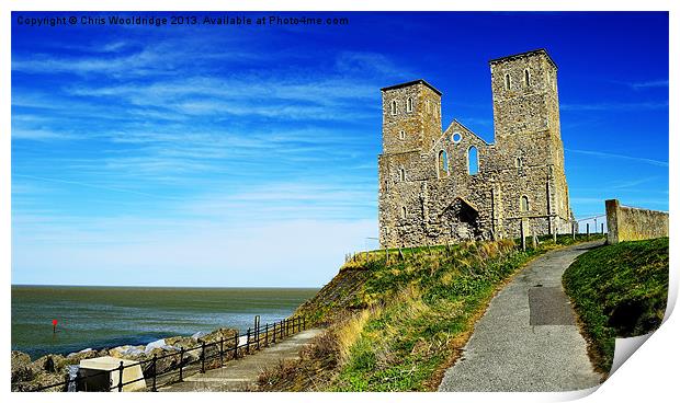 Reculver - St Marys Church Ruins Print by Chris Wooldridge