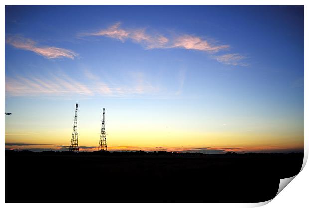 Sunset over Dover Print by Chris Wooldridge
