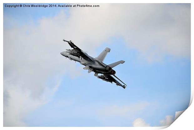  F18 Hornet Print by Chris Wooldridge