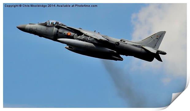  Harrier Jet in Vertical Hover Print by Chris Wooldridge