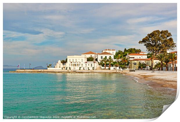 The town of Spetses island, Greece Print by Constantinos Iliopoulos