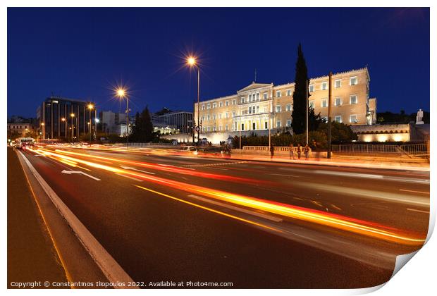 The Greek Parliament Print by Constantinos Iliopoulos