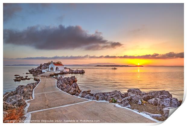 Sunrise at Agios Isidoros in Chios, Greece Print by Constantinos Iliopoulos