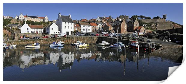 Crail Harbour reflections Print by Peter Cope
