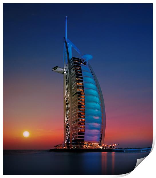 Burj at Sunset Print by Peter Cope
