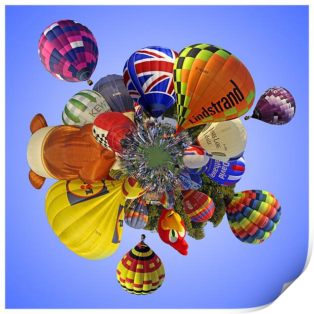Balloon Fiesta Little Planet Print by Peter Cope