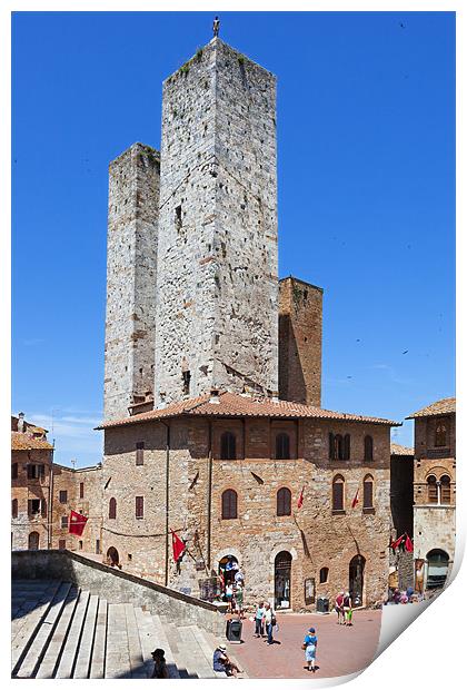 Fascinating San Gimignano towers Print by Ian Duffield