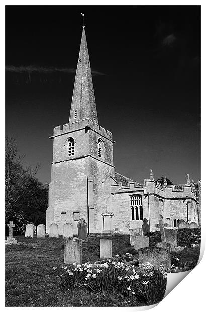 Stanton Church in Spring Print by Ian Duffield