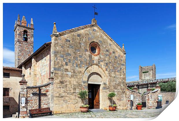 Chuch at Monteriggione  Print by Ian Duffield