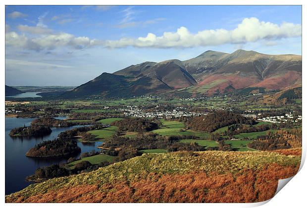  View from Walla Crag to Skiddaw Print by Ian Duffield