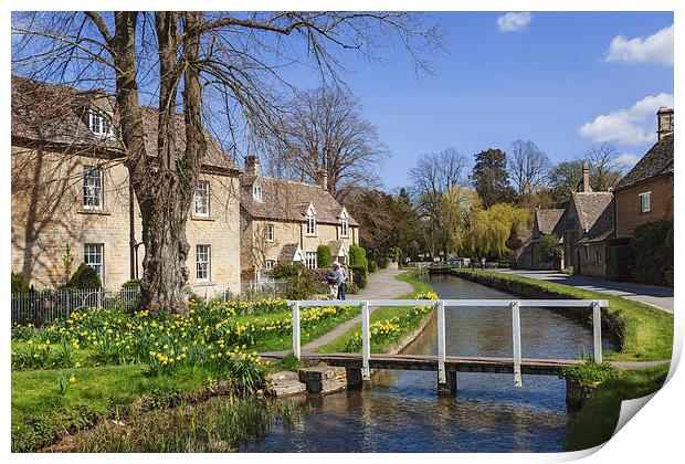 Lower Slaughter in Spring  Print by Ian Duffield