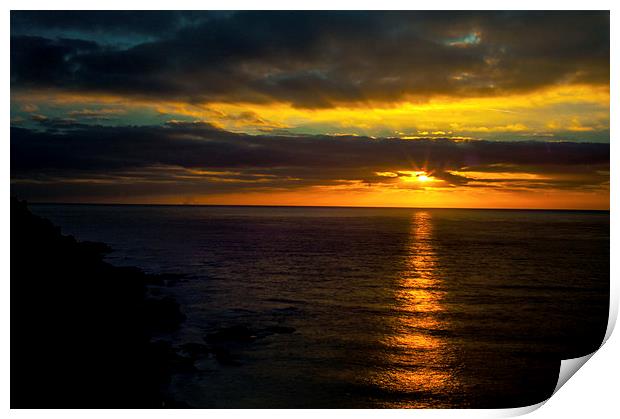Cornish Winter Sunrise Print by Ted Miller