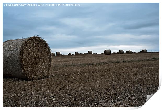 Autum Hay Harvest Print by Adam Atkinson