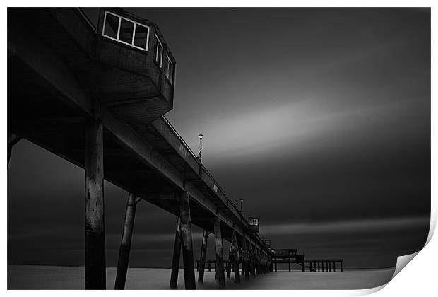 Pier Side Moody Sky Print by Adam Atkinson