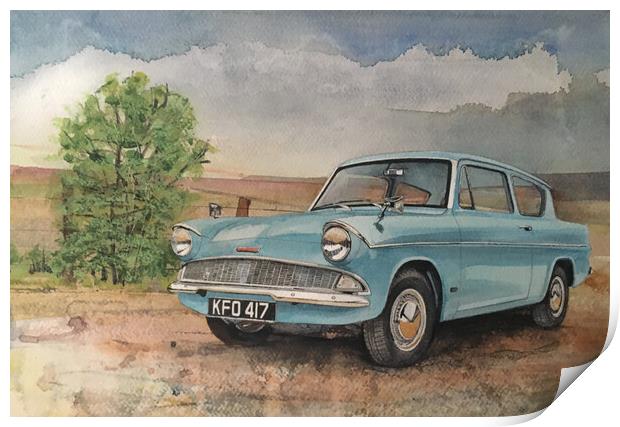 Ford Anglia  Print by John Lowerson
