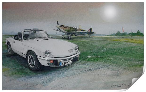  Spitfire and Spitfire Print by John Lowerson