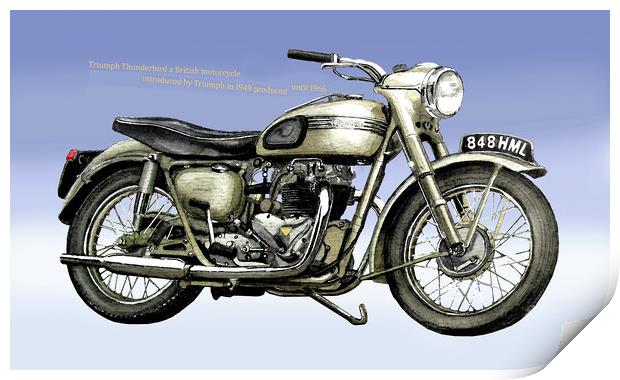 Graphic Motorcycle Print by John Lowerson