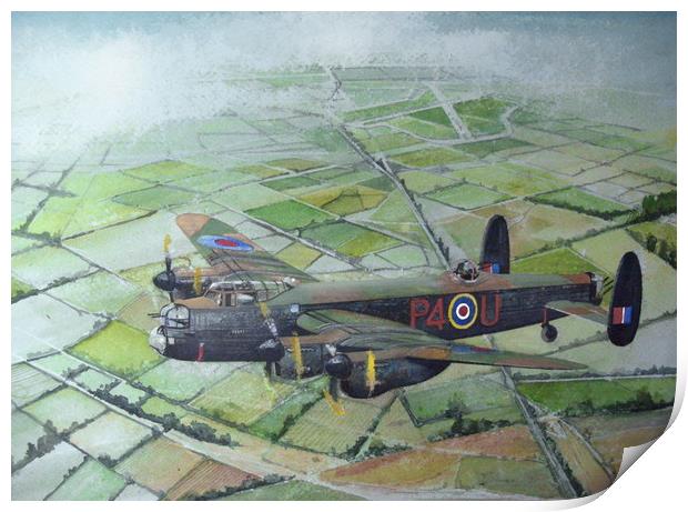A 153 Squadron Lancaster Print by John Lowerson