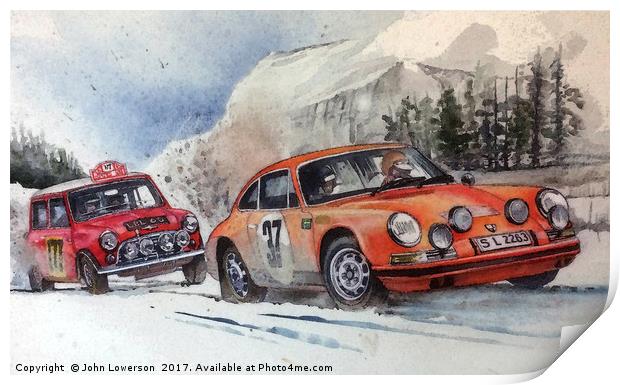 Rallye Monte Carlo 1967 Print by John Lowerson