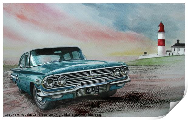 1960 Chevrolet Impala Print by John Lowerson