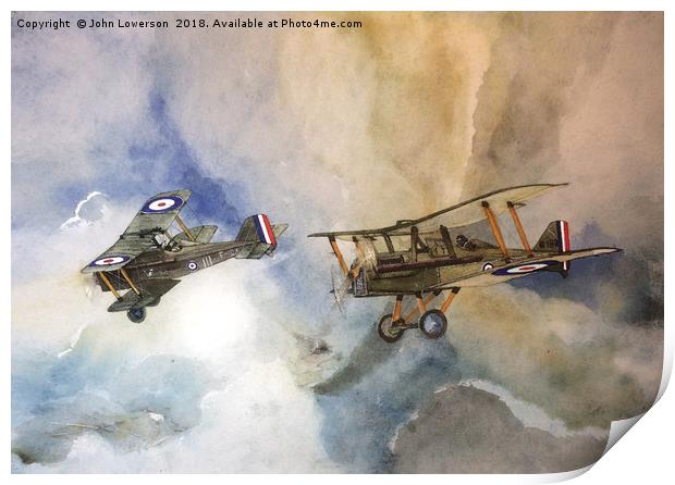 A pair of Royal Aircraft Factory  SE5 aircraft Print by John Lowerson