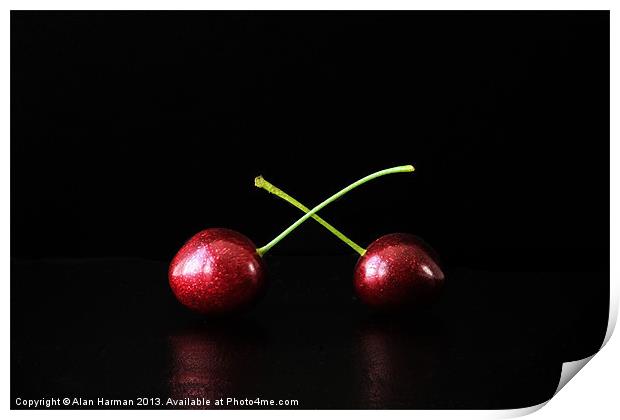 Two Cherries Print by Alan Harman