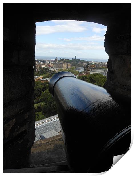 View From an Edinburgh Cannon Print by Gemma Compton
