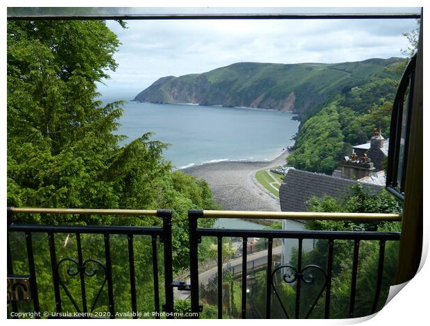 Lynmouth below from Cliff railway  Print by Ursula Keene