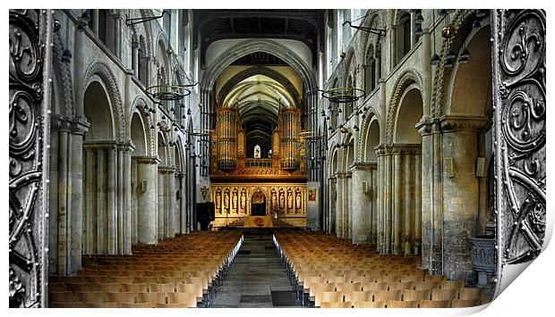 Rochester Cathedral Interior Print by Tracy Hughes