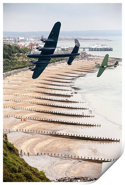 Lancaster & Spitfire Eastbourne Print by Robert  Radford