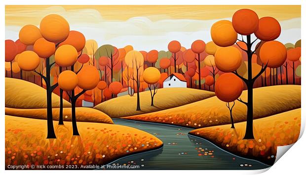 Serene Autumn Landscape Print by nick coombs