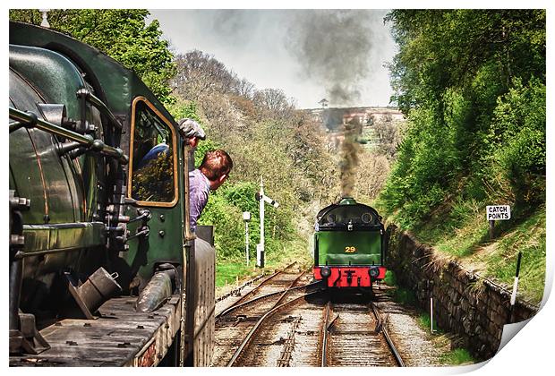 A Tank Engine arrives in Goathland Print by Neil Nicklin