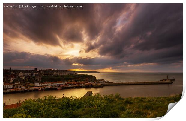 Whitby Sunset Print by keith sayer