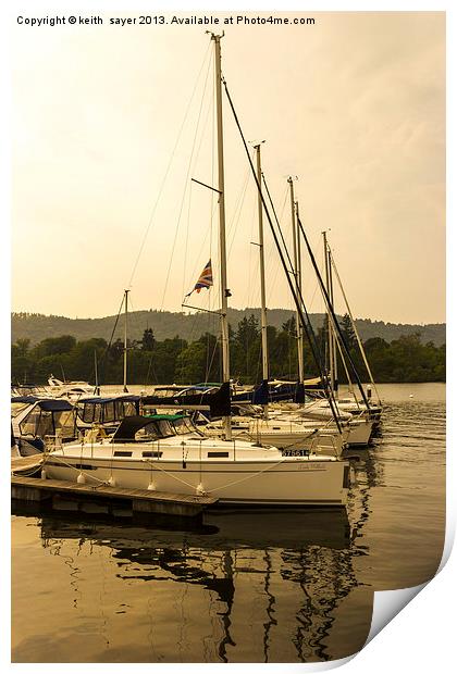 Lined Up On Windermere Print by keith sayer