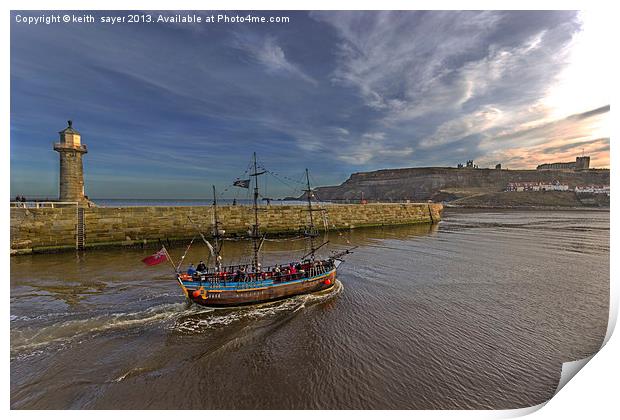 The Bark Endeavour Returns Home Print by keith sayer